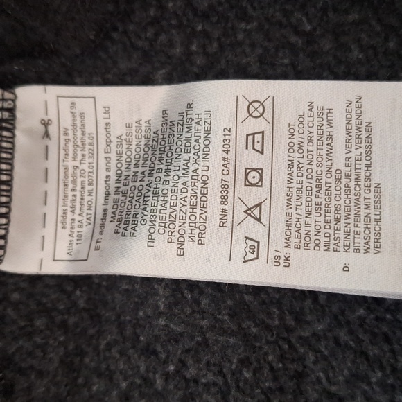 Adidas Gray Full Zip Hoodie with drawstring L - Picture 9 of 10